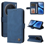 Custodia per telefono in pelle con bottone in metallo con albero della vita Skin Feel, For vivo X200, For vivo X200 Pro mini, For vivo X200 Pro, For vivo V40 Lite 4G / 5G IDN