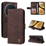 Custodia per telefono in pelle con bottone in metallo con albero della vita Skin Feel, For vivo X200, For vivo X200 Pro mini, For vivo X200 Pro, For vivo V40 Lite 4G / 5G IDN