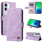 Custodia per telefono in pelle con bottone in metallo con albero della vita Skin Feel, For vivo V50, For vivo S20, For vivo S20 Pro, For vivo Y19s