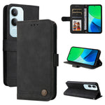 Custodia per telefono in pelle con bottone in metallo con albero della vita Skin Feel, For vivo V50, For vivo S20, For vivo S20 Pro, For vivo Y19s