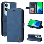Custodia per telefono in pelle con bottone in metallo con albero della vita Skin Feel, For vivo V50, For vivo S20, For vivo S20 Pro, For vivo Y19s