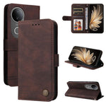 Custodia per telefono in pelle con bottone in metallo con albero della vita Skin Feel, For vivo V50, For vivo S20, For vivo S20 Pro, For vivo Y19s
