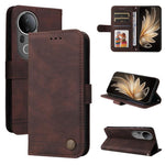 Custodia per telefono in pelle con bottone in metallo con albero della vita Skin Feel, For vivo V50, For vivo S20, For vivo S20 Pro, For vivo Y19s
