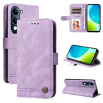 Custodia per telefono in pelle con bottone in metallo con albero della vita Skin Feel, For vivo V50 Lite 4G / 5G, For vivo Y39 5G / Y300i, For vivo Y29s 5G / Y04 4G, For vivo Y29 4G