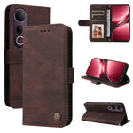 Custodia per telefono in pelle con bottone in metallo con albero della vita Skin Feel, For vivo V50 Lite 4G / 5G, For vivo Y39 5G / Y300i, For vivo Y29s 5G / Y04 4G, For vivo Y29 4G