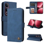 Custodia per telefono in pelle con bottone in metallo con albero della vita Skin Feel, For vivo V50 Lite 4G / 5G, For vivo Y39 5G / Y300i, For vivo Y29s 5G / Y04 4G, For vivo Y29 4G