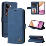 Custodia per telefono in pelle con bottone in metallo con albero della vita Skin Feel, For vivo Y31 5G 2025, For vivo Y400 5G, For vivo V60 5G Global, For vivo Y400 Pro 5G / V40e / iQOO Z9s