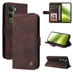 Custodia per telefono in pelle con bottone in metallo con albero della vita Skin Feel, For vivo Y31 5G 2025, For vivo Y400 5G, For vivo V60 5G Global, For vivo Y400 Pro 5G / V40e / iQOO Z9s