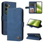 Custodia per telefono in pelle con bottone in metallo con albero della vita Skin Feel, For vivo Y31 5G 2025, For vivo Y400 5G, For vivo V60 5G Global, For vivo Y400 Pro 5G / V40e / iQOO Z9s