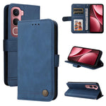 Custodia per telefono in pelle con bottone in metallo con albero della vita Skin Feel, For vivo Y31 5G 2025, For vivo Y400 5G, For vivo V60 5G Global, For vivo Y400 Pro 5G / V40e / iQOO Z9s