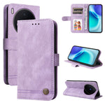 Custodia per telefono in pelle con bottone in metallo con albero della vita Skin Feel, For vivo Y500 Pro 5G, For vivo X300 Pro, For vivo X300, For vivo V60 Lite 4G / 5G