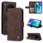 Custodia per telefono in pelle con bottone in metallo con albero della vita Skin Feel, For vivo Y500 Pro 5G, For vivo X300 Pro, For vivo X300, For vivo V60 Lite 4G / 5G