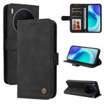 Custodia per telefono in pelle con bottone in metallo con albero della vita Skin Feel, For vivo Y500 Pro 5G, For vivo X300 Pro, For vivo X300, For vivo V60 Lite 4G / 5G