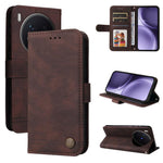 Custodia per telefono in pelle con bottone in metallo con albero della vita Skin Feel, For vivo Y500 Pro 5G, For vivo X300 Pro, For vivo X300, For vivo V60 Lite 4G / 5G