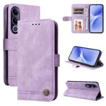 Custodia per telefono in pelle con bottone in metallo con albero della vita Skin Feel, For vivo Y600 Pro 5G, For vivo Y21 5G 2026 / vivo Y05 4G, For vivo V70 FE 5G, For vivo S50 5G / V70 5G