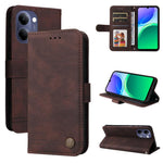 Custodia per telefono in pelle con bottone in metallo con albero della vita Skin Feel, For vivo Y600 Pro 5G, For vivo Y21 5G 2026 / vivo Y05 4G, For vivo V70 FE 5G, For vivo S50 5G / V70 5G