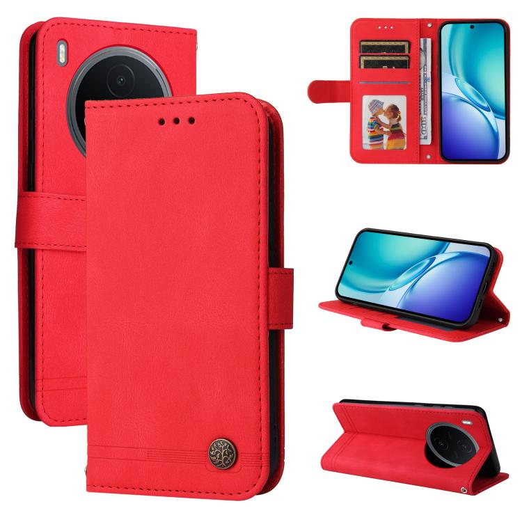 Custodia per telefono in pelle con bottone in metallo con albero della vita Skin Feel, For vivo Y600 Pro 5G, For vivo Y21 5G 2026 / vivo Y05 4G, For vivo V70 FE 5G, For vivo S50 5G / V70 5G