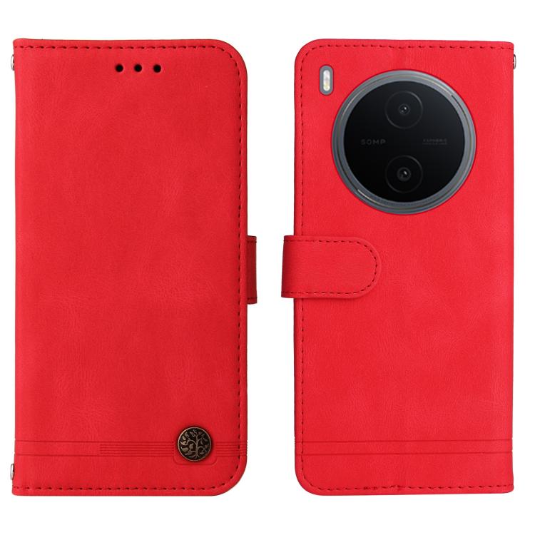 Custodia per telefono in pelle con bottone in metallo con albero della vita Skin Feel, For vivo Y600 Pro 5G, For vivo Y21 5G 2026 / vivo Y05 4G, For vivo V70 FE 5G, For vivo S50 5G / V70 5G