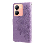 Custodia per telefono in pelle goffrata con fiori a 7 petali, For vivo Y78 5G Foreign