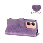Custodia per telefono in pelle goffrata con fiori a 7 petali, For vivo Y78 5G Foreign