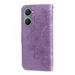 Custodia per telefono in pelle goffrata con fiori a 7 petali, For vivo Y03 4G, For vivo Y200 / V29e Global, For vivo Y17s, For vivo Y36 4G / 5G Foreign