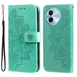 Custodia per telefono in pelle goffrata con fiori a 7 petali, For vivo Y300 Pro, For vivo Y28 4G Global, For vivo Y38 5G / T3x 5G Global, For vivo Y100 IDN / Y200e 5G Global