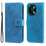 Custodia per telefono in pelle goffrata con fiori a 7 petali, For vivo Y300 Pro, For vivo Y28 4G Global, For vivo Y38 5G / T3x 5G Global, For vivo Y100 IDN / Y200e 5G Global