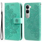 Custodia per telefono in pelle goffrata con fiori a 7 petali, For vivo X200, For vivo X200 Pro mini, For vivo X200 Pro, For vivo V40 Lite 4G / 5G IDN