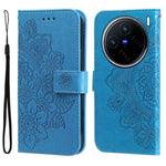 Custodia per telefono in pelle goffrata con fiori a 7 petali, For vivo X200, For vivo X200 Pro mini, For vivo X200 Pro, For vivo V40 Lite 4G / 5G IDN