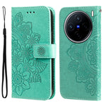 Custodia per telefono in pelle goffrata con fiori a 7 petali, For vivo X200, For vivo X200 Pro mini, For vivo X200 Pro, For vivo V40 Lite 4G / 5G IDN