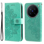 Custodia per telefono in pelle goffrata con fiori a 7 petali, For vivo X200, For vivo X200 Pro mini, For vivo X200 Pro, For vivo V40 Lite 4G / 5G IDN