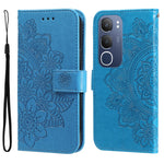 Custodia per telefono in pelle goffrata con fiori a 7 petali, For vivo V50, For vivo S20, For vivo S20 Pro, For vivo Y19s