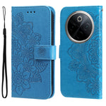 Custodia per telefono in pelle goffrata con fiori a 7 petali, For vivo Y300 Pro, For vivo Y28 4G Global, For vivo Y38 5G / T3x 5G Global, For vivo Y100 IDN / Y200e 5G Global