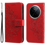 Custodia per telefono in pelle goffrata con fiori a 7 petali, For vivo Y300 Pro, For vivo Y28 4G Global, For vivo Y38 5G / T3x 5G Global, For vivo Y100 IDN / Y200e 5G Global