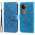 Custodia per telefono in pelle goffrata con fiori a 7 petali, For vivo V50, For vivo S20, For vivo S20 Pro, For vivo Y19s