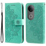 Custodia per telefono in pelle goffrata con fiori a 7 petali, For vivo V50, For vivo S20, For vivo S20 Pro, For vivo Y19s