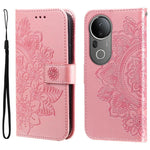 Custodia per telefono in pelle goffrata con fiori a 7 petali, For vivo V50, For vivo S20, For vivo S20 Pro, For vivo Y19s
