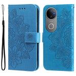Custodia per telefono in pelle goffrata con fiori a 7 petali, For vivo V50, For vivo S20, For vivo S20 Pro, For vivo Y19s