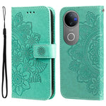 Custodia per telefono in pelle goffrata con fiori a 7 petali, For vivo V50, For vivo S20, For vivo S20 Pro, For vivo Y19s