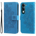 Custodia per telefono in pelle goffrata con fiori a 7 petali, For vivo V50 Lite 4G / 5G, For vivo Y39 5G / Y300i, For vivo Y29s 5G / Y04 4G, For vivo Y29 4G
