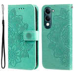 Custodia per telefono in pelle goffrata con fiori a 7 petali, For vivo V50 Lite 4G / 5G, For vivo Y39 5G / Y300i, For vivo Y29s 5G / Y04 4G, For vivo Y29 4G