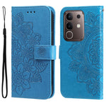 Custodia per telefono in pelle goffrata con fiori a 7 petali, For vivo V50 Lite 4G / 5G, For vivo Y39 5G / Y300i, For vivo Y29s 5G / Y04 4G, For vivo Y29 4G