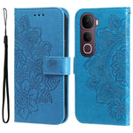 Custodia per telefono in pelle goffrata con fiori a 7 petali, For vivo Y31 5G 2025, For vivo Y400 5G, For vivo V60 5G Global, For vivo Y400 Pro 5G / V40e / iQOO Z9s