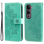 Custodia per telefono in pelle goffrata con fiori a 7 petali, For vivo Y31 5G 2025, For vivo Y400 5G, For vivo V60 5G Global, For vivo Y400 Pro 5G / V40e / iQOO Z9s