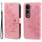 Custodia per telefono in pelle goffrata con fiori a 7 petali, For vivo Y31 5G 2025, For vivo Y400 5G, For vivo V60 5G Global, For vivo Y400 Pro 5G / V40e / iQOO Z9s
