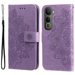 Custodia per telefono in pelle goffrata con fiori a 7 petali, For vivo Y31 5G 2025, For vivo Y400 5G, For vivo V60 5G Global, For vivo Y400 Pro 5G / V40e / iQOO Z9s