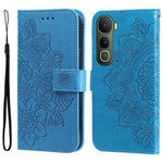Custodia per telefono in pelle goffrata con fiori a 7 petali, For vivo Y31 5G 2025, For vivo Y400 5G, For vivo V60 5G Global, For vivo Y400 Pro 5G / V40e / iQOO Z9s