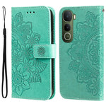 Custodia per telefono in pelle goffrata con fiori a 7 petali, For vivo Y31 5G 2025, For vivo Y400 5G, For vivo V60 5G Global, For vivo Y400 Pro 5G / V40e / iQOO Z9s
