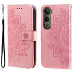 Custodia per telefono in pelle goffrata con fiori a 7 petali, For vivo Y31 5G 2025, For vivo Y400 5G, For vivo V60 5G Global, For vivo Y400 Pro 5G / V40e / iQOO Z9s