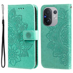 Custodia per telefono in pelle goffrata con fiori a 7 petali, For vivo Y31 5G 2025, For vivo Y400 5G, For vivo V60 5G Global, For vivo Y400 Pro 5G / V40e / iQOO Z9s